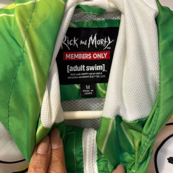 Rick and Morty Members Only Pullover Windbreaker Jacket Sz Medium hoodie - Picture 4 of 8